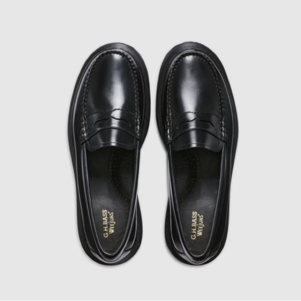 NWT GH Bass Black Platform Loafers for Women US size 8